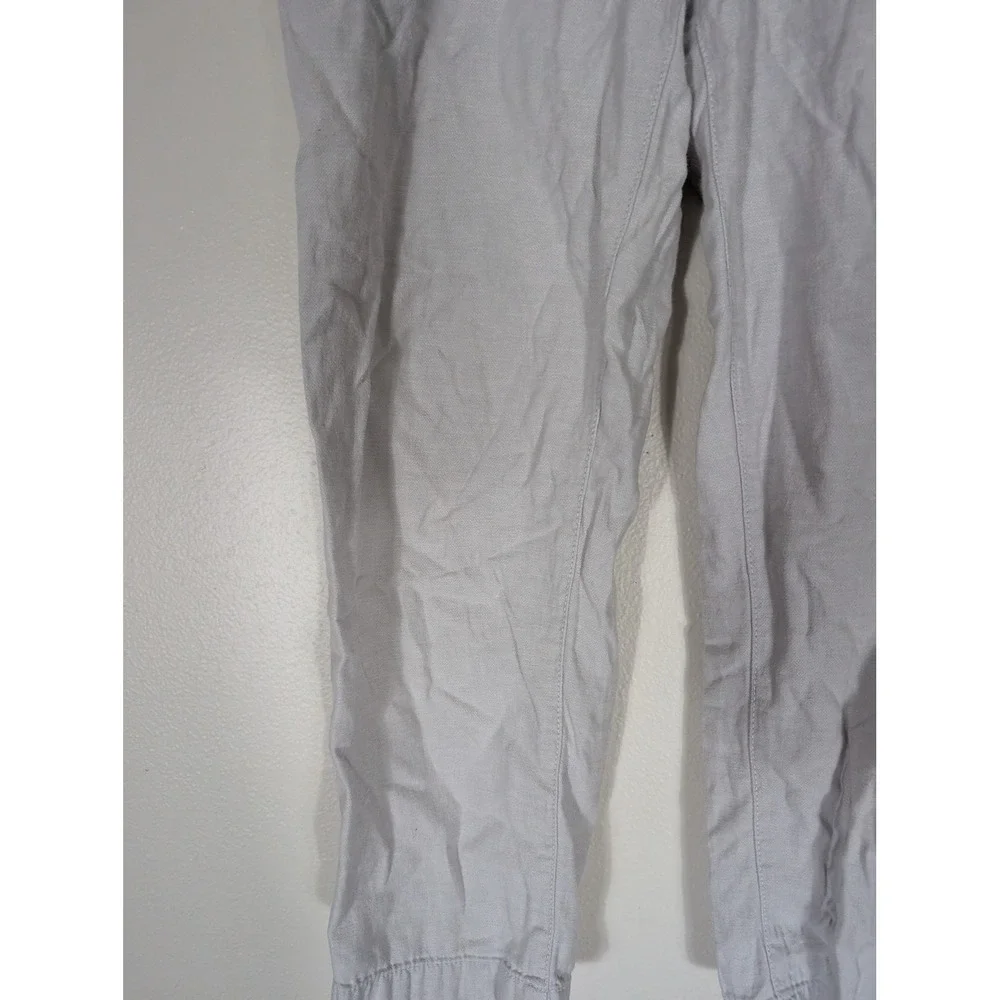 Banana Republic 34/32 Mason Athletic Tapered Pants Mens Gray Drawstring Linen